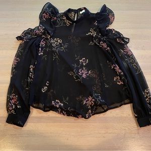 ASTR Cold Shoulder Sheer Blouse XS